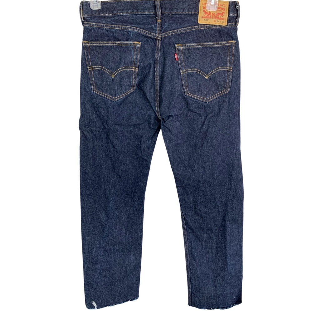 Levi Strauss 505 Dark Wash Jeans-  Men's 34x31 - Picture 5 of 7